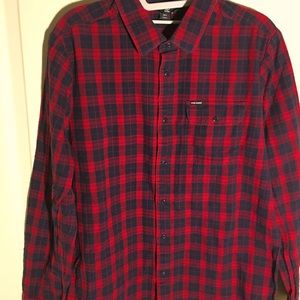Volcom Men’s L Red/Black Flannel Shirt